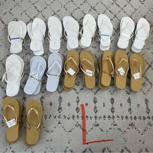SOLD — White and Tan Flip Flops Collection